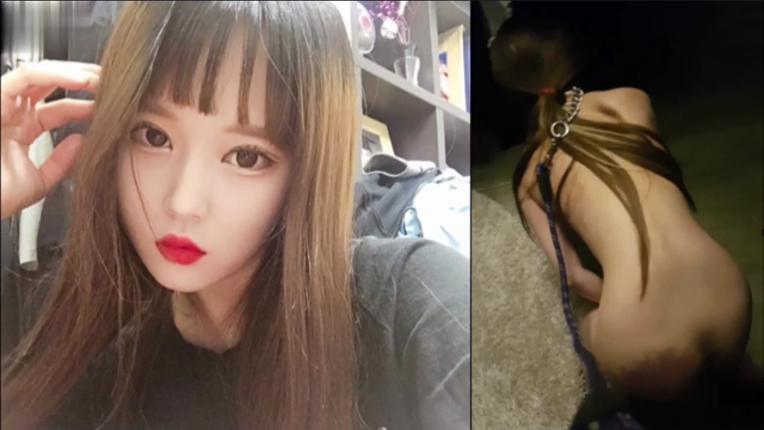 人前文静可爱的女神人后戴项圈变母狗